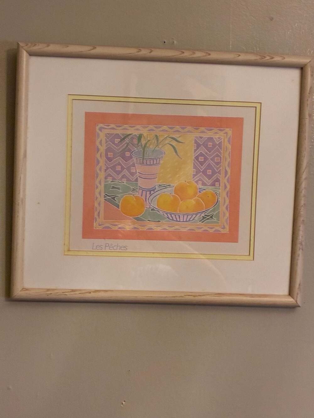Vintage Still Life Framed Art Prints Set of 2 - Les Péches and Les Cerises